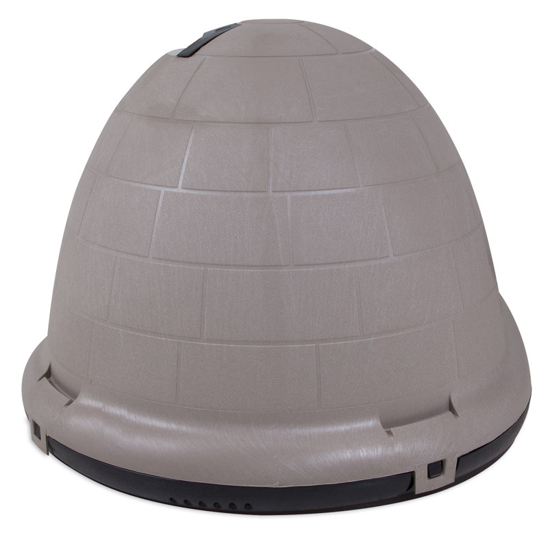 Petmate Taupe Plastic Igloo Style Dog House Size 22.8 H x 30.5 W x 37.5 D